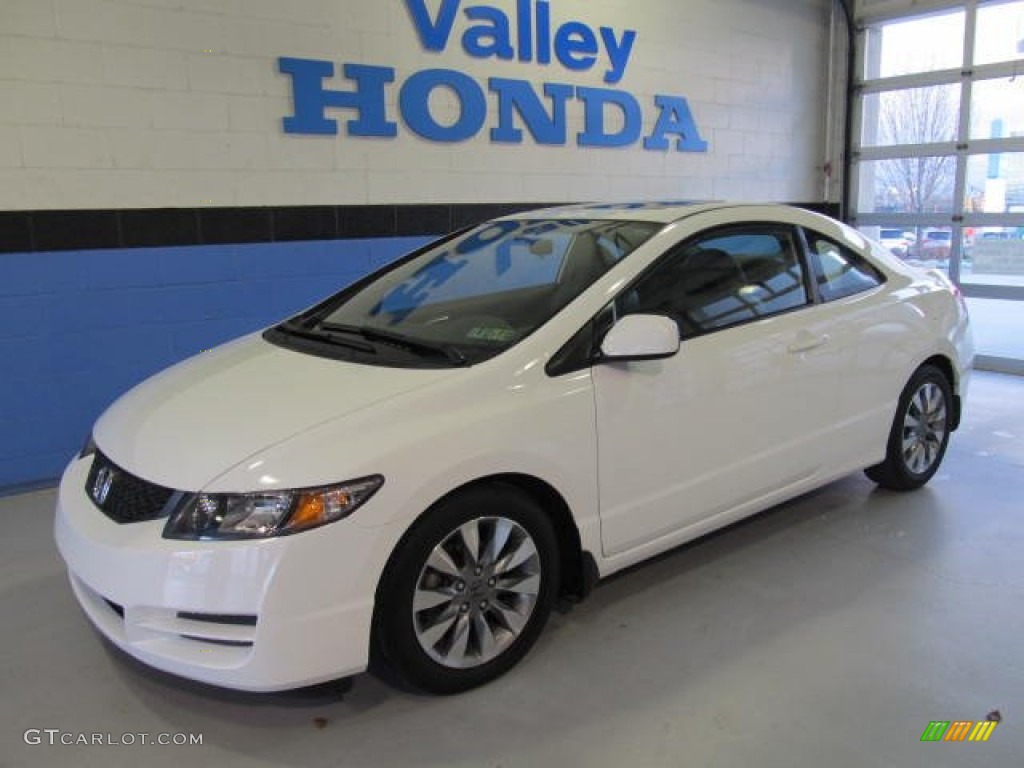 2009 Civic EX-L Coupe - Taffeta White / Gray photo #1