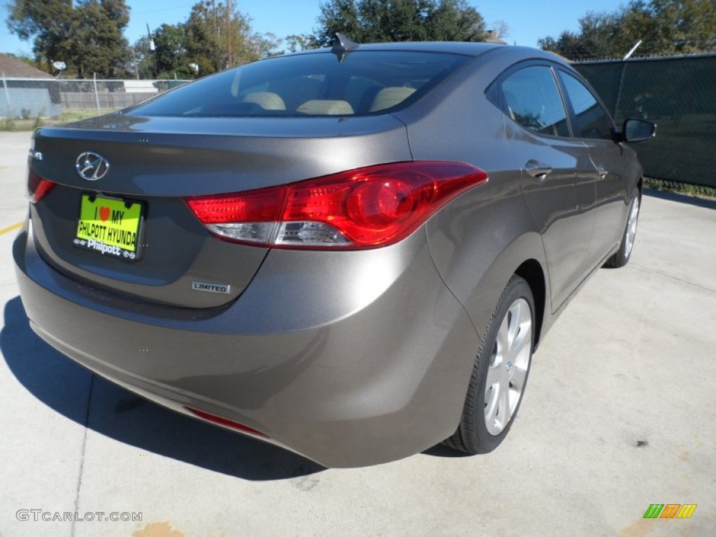 2012 Elantra Limited - Desert Bronze / Beige photo #3