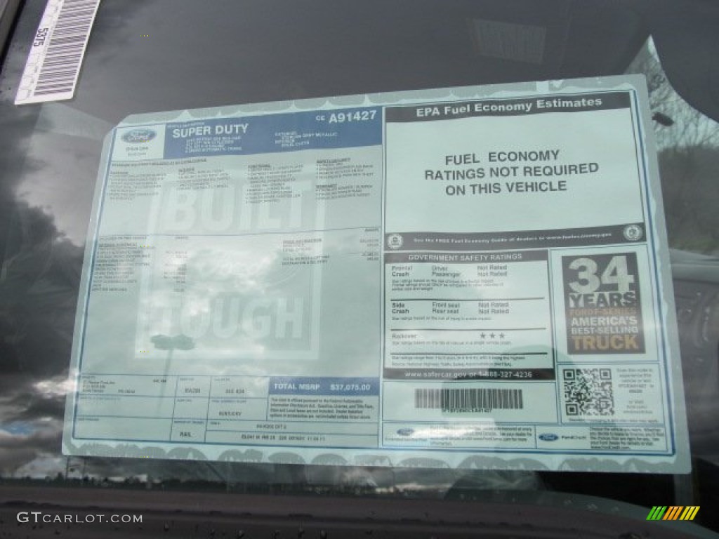 2012 Ford F250 Super Duty XLT Regular Cab 4x4 Window Sticker Photo #57077897