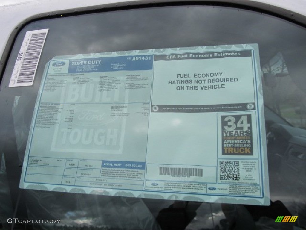 2012 Ford F350 Super Duty XL Crew Cab 4x4 Window Sticker Photo #57078116