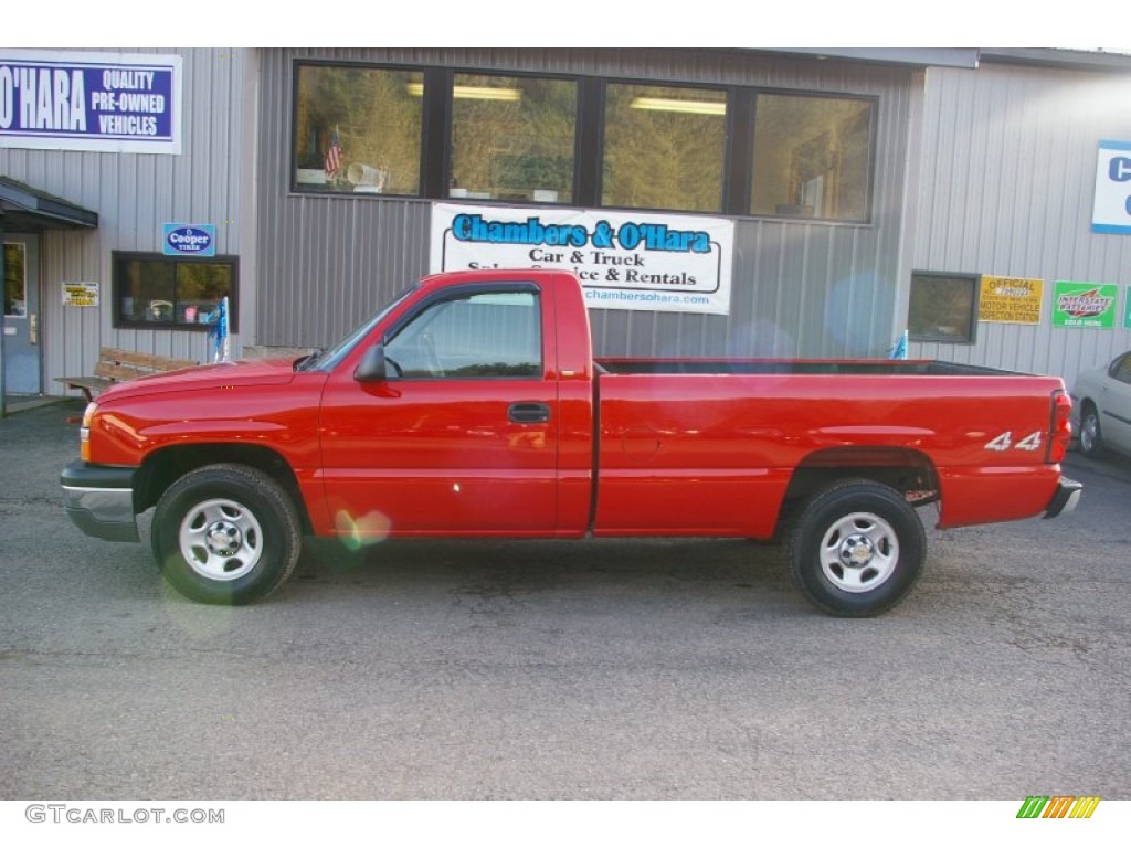 2004 Silverado 1500 LS Regular Cab 4x4 - Victory Red / Dark Charcoal photo #2