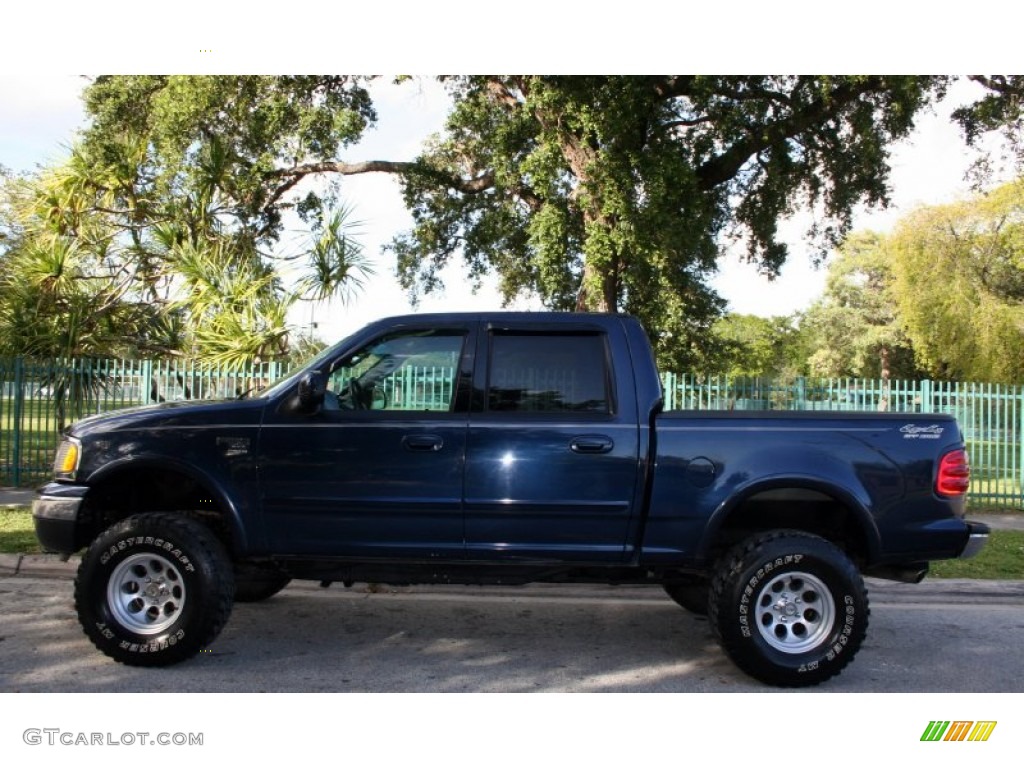 True Blue Metallic 2003 Ford F150 XLT SuperCrew 4x4 Exterior Photo #57080441