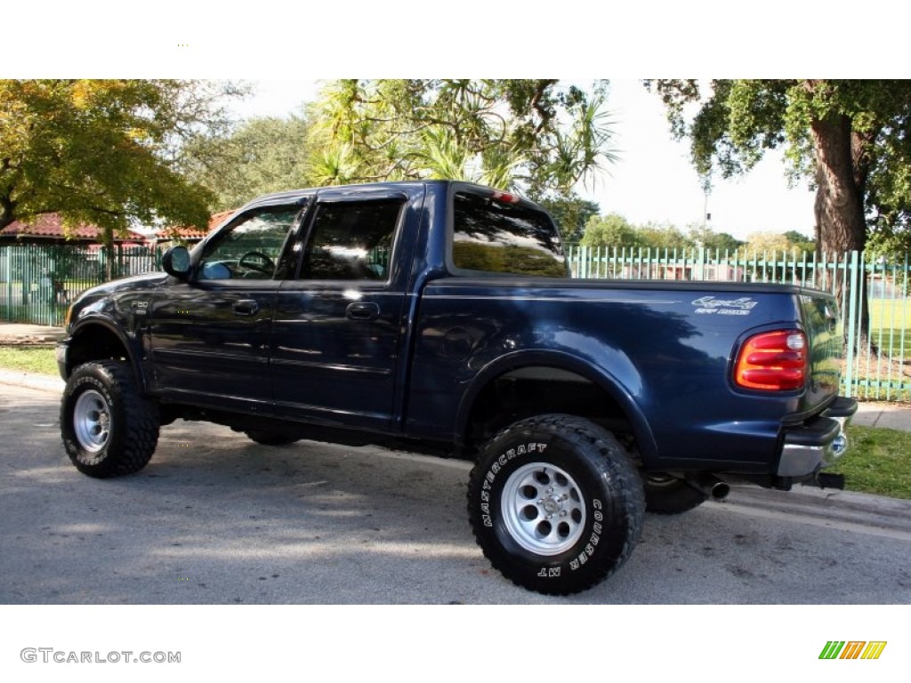 True Blue Metallic 2003 Ford F150 XLT SuperCrew 4x4 Exterior Photo #57080450