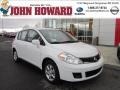 2012 Fresh Powder White Nissan Versa 1.8 S Hatchback  photo #1