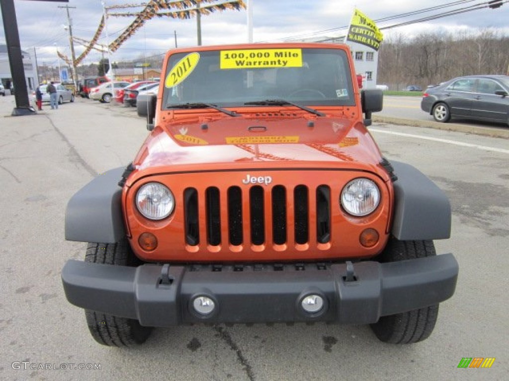 2011 Wrangler Sport S 4x4 - Mango Tango Pearl / Black photo #8