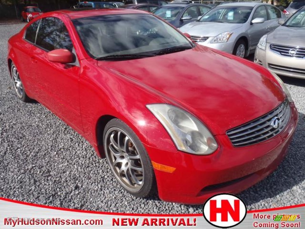 2005 G 35 Coupe - Laser Red / Wheat photo #1