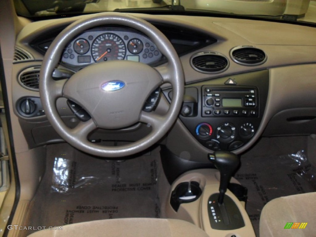 2002 Ford Focus SE Sedan Medium Parchment Dashboard Photo #57085553