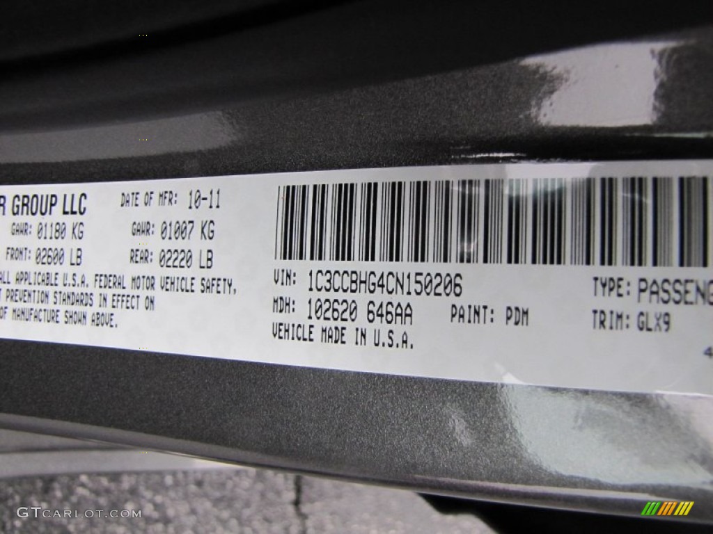 2012 200 Color Code PDM for Tungsten Metallic Photo #57088718