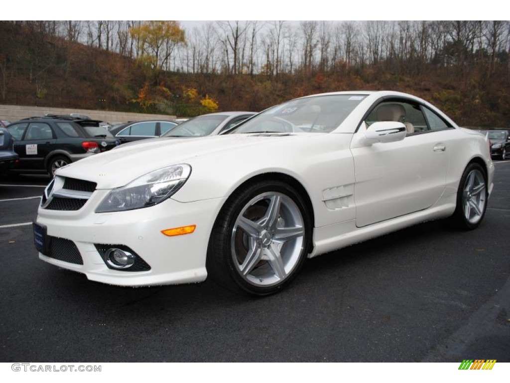 2009 SL 550 Roadster - Diamond White Metallic / Stone photo #1