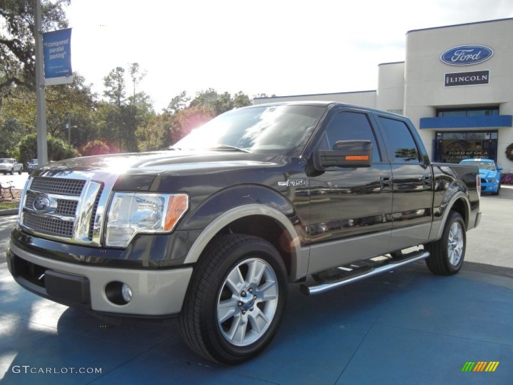 2010 F150 Lariat SuperCrew - Tuxedo Black / Tan photo #1