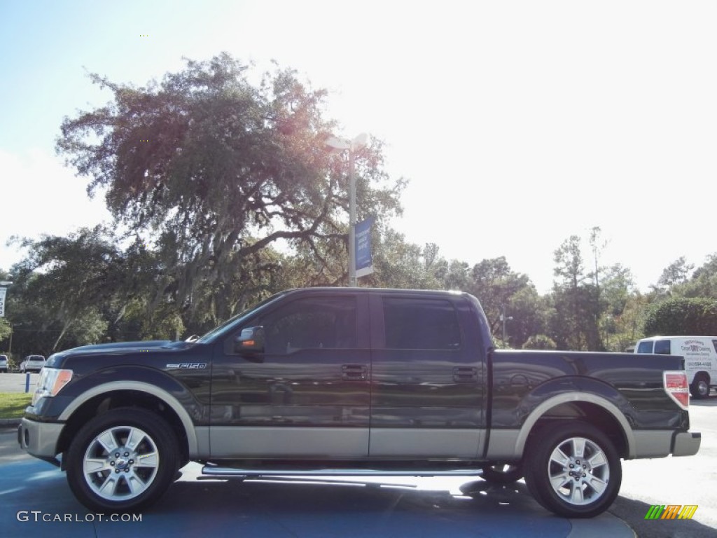 2010 F150 Lariat SuperCrew - Tuxedo Black / Tan photo #2