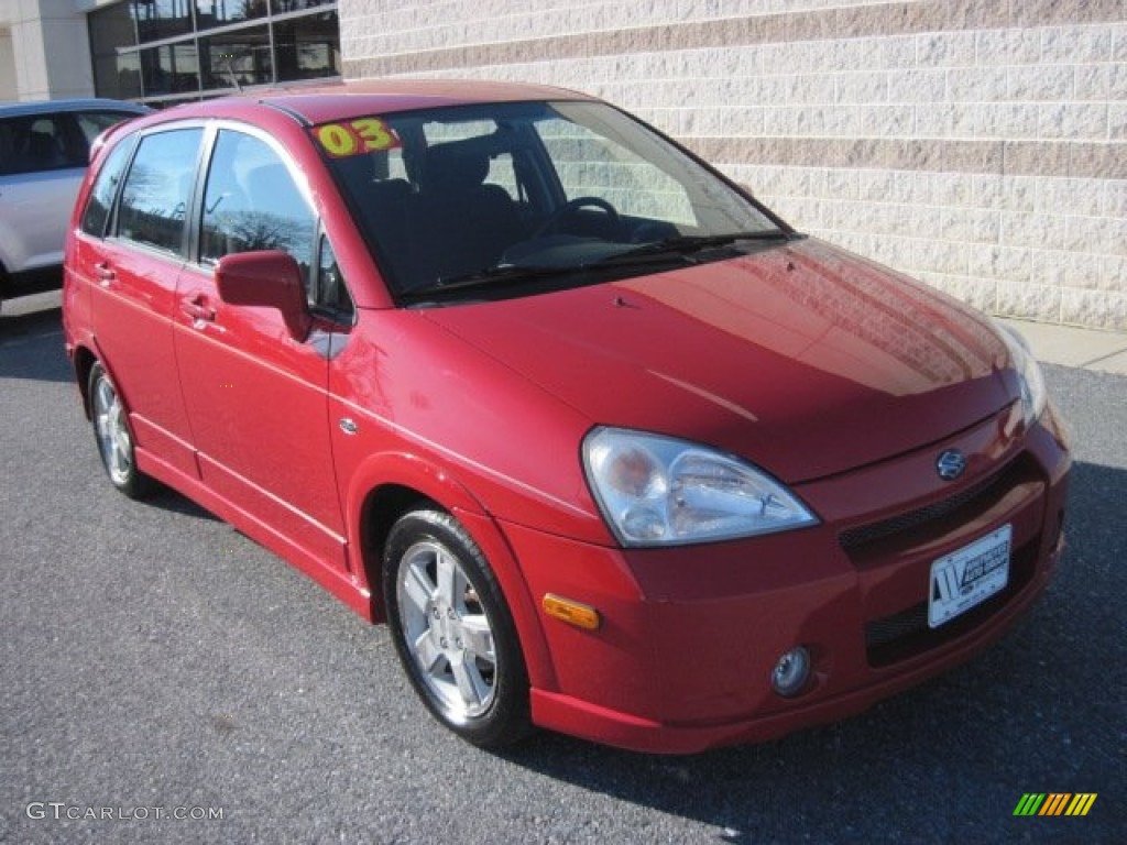 2003 Aerio SX AWD Sport Wagon - Racy Red / Black photo #2