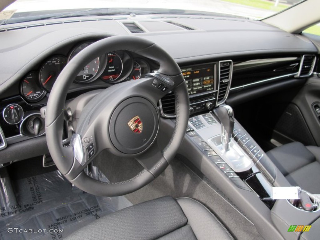 2012 Porsche Panamera S Hybrid Black Dashboard Photo #57093575