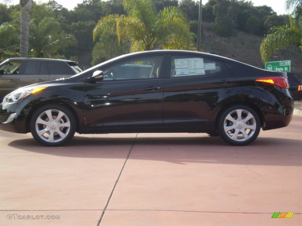 2012 Elantra Limited - Midnight Black / Beige photo #2