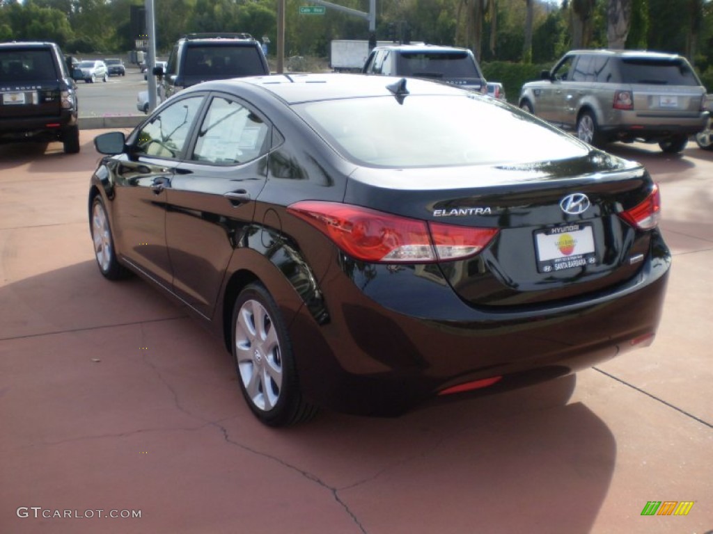 2012 Elantra Limited - Midnight Black / Beige photo #3