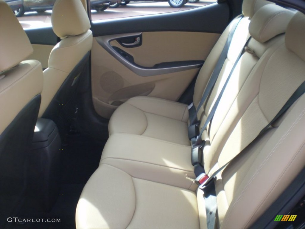 2012 Elantra Limited - Midnight Black / Beige photo #4