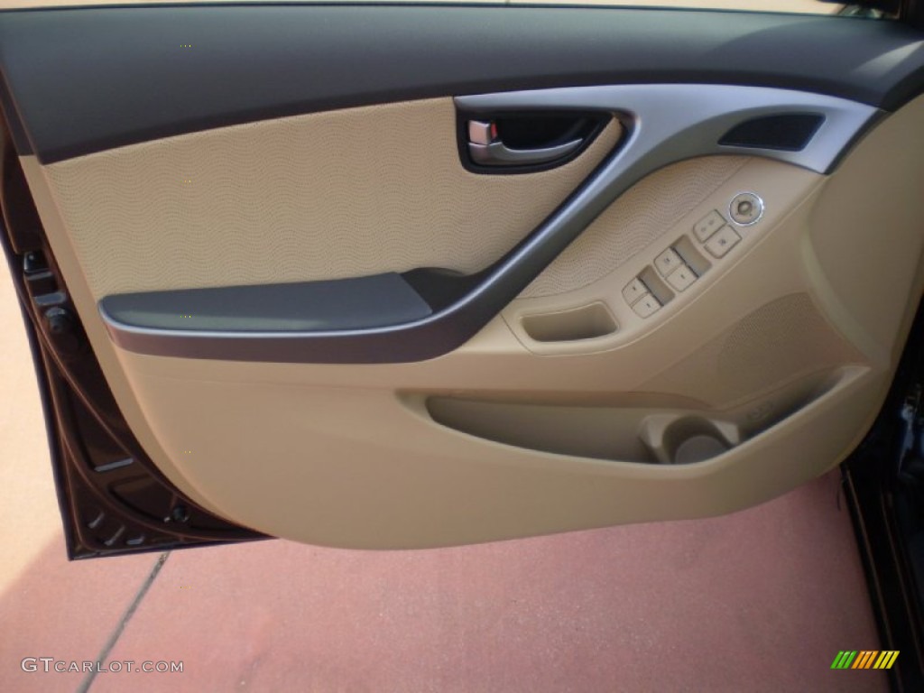 2012 Elantra Limited - Midnight Black / Beige photo #5