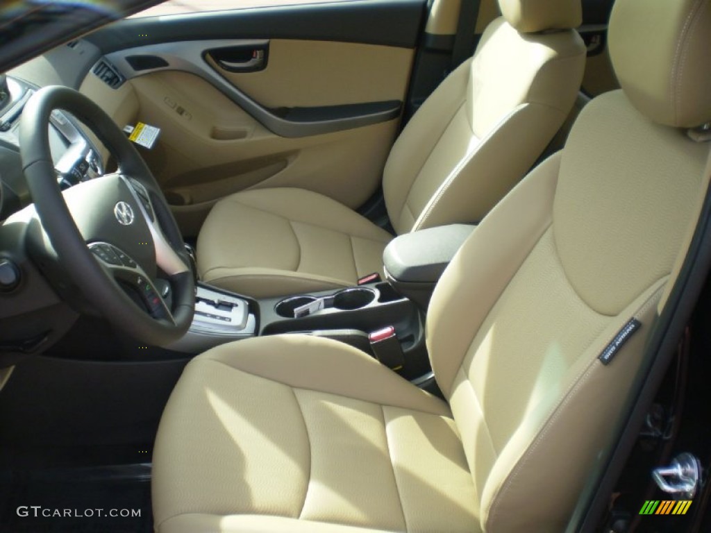 2012 Elantra Limited - Midnight Black / Beige photo #6