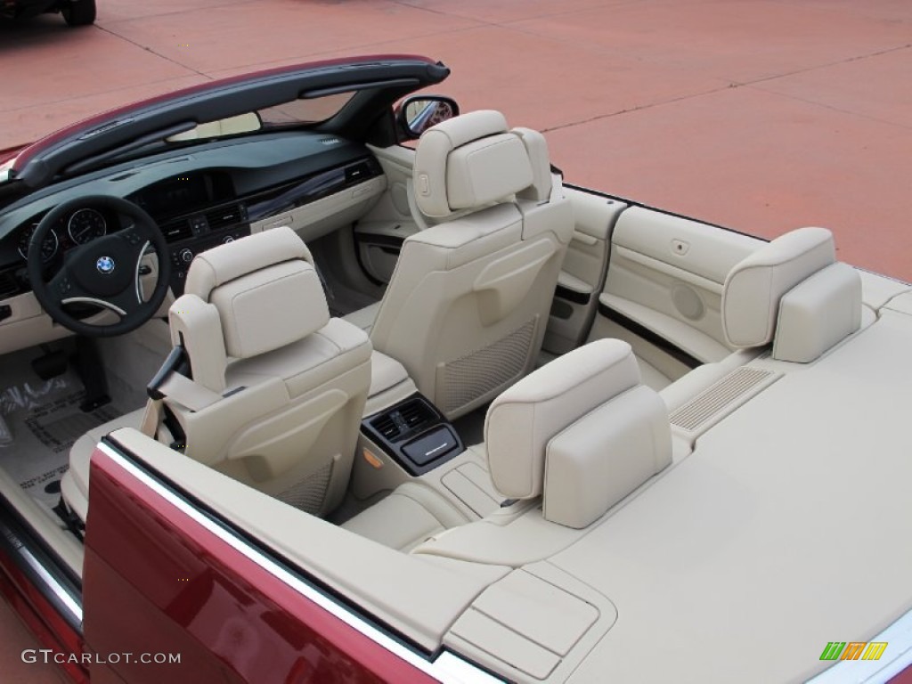 Cream Beige Interior 2012 BMW 3 Series 335i Convertible Photo #57093644