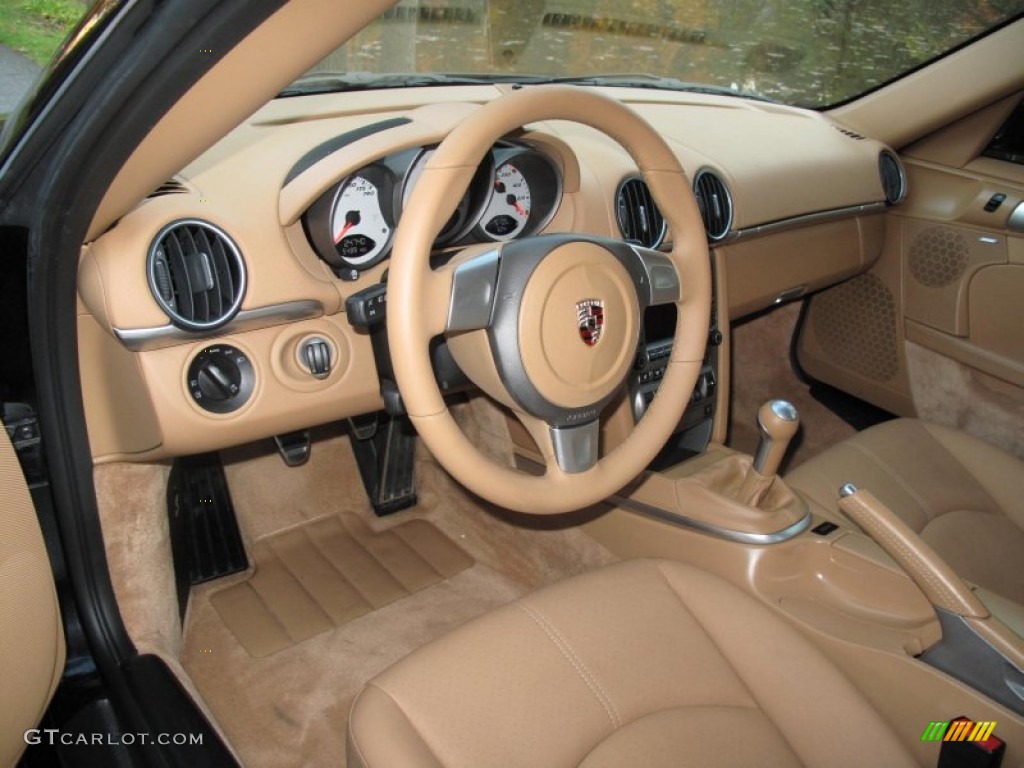 2008 Porsche Cayman S Sand Beige Steering Wheel Photo #57093695