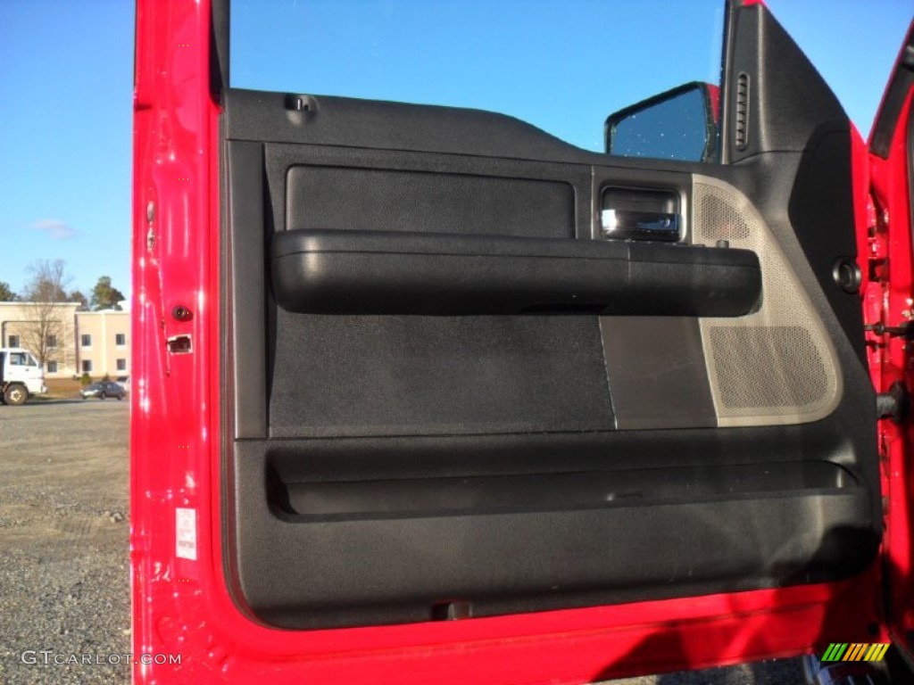 2007 Ford F150 FX2 Sport SuperCab Black/Red Door Panel Photo #57097600