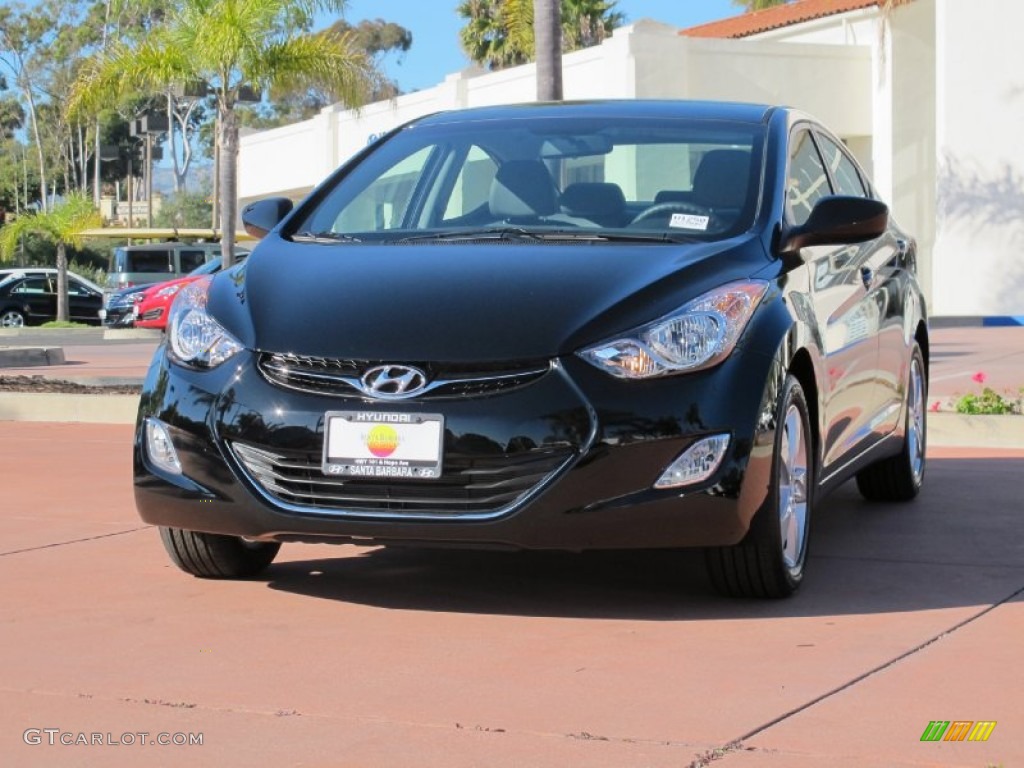 2012 Elantra GLS - Midnight Black / Gray photo #1