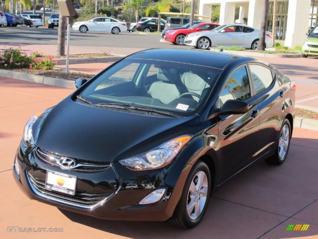 2012 Elantra GLS - Midnight Black / Gray photo #2