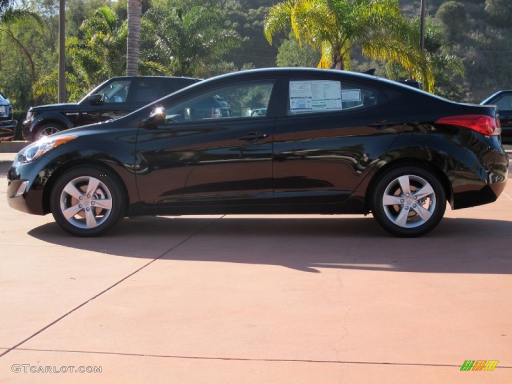 2012 Elantra GLS - Midnight Black / Gray photo #3