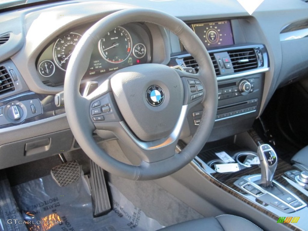 2012 BMW X3 xDrive 35i Black Steering Wheel Photo #57099052