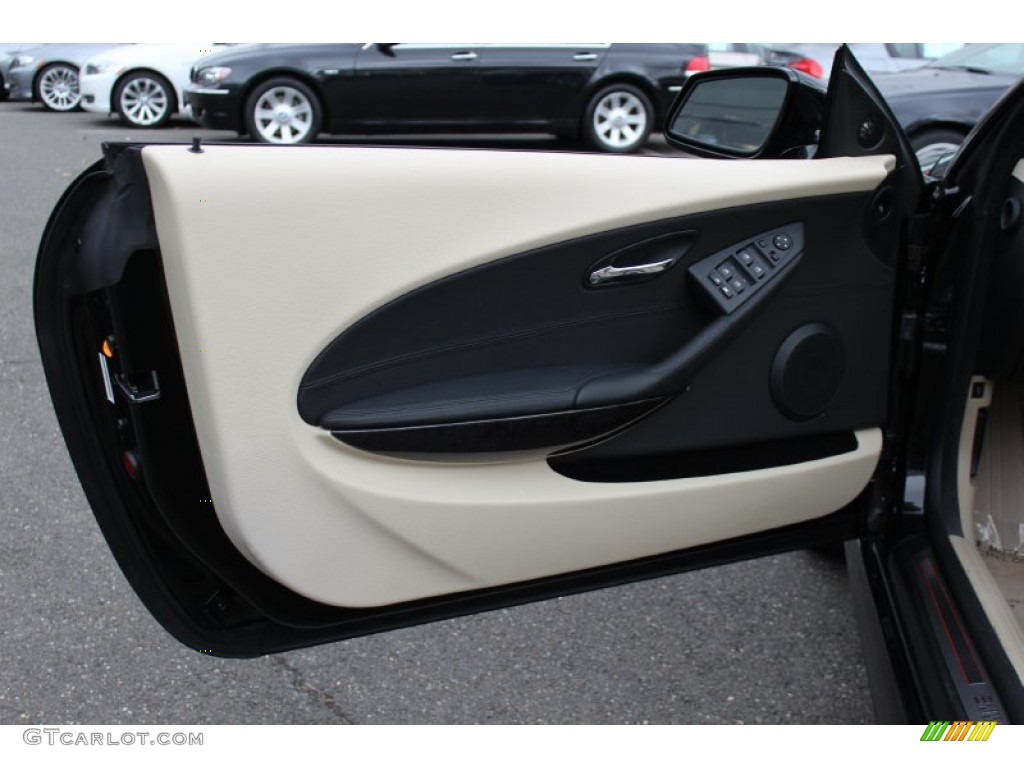 2010 BMW 6 Series 650i Convertible Cream Beige Door Panel Photo #57099391