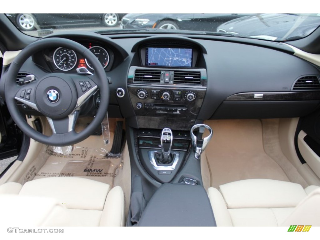 2010 BMW 6 Series 650i Convertible Cream Beige Dashboard Photo #57099430