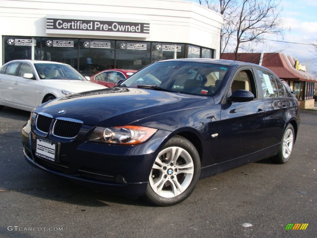2008 3 Series 328i Sedan - Monaco Blue Metallic / Beige photo #1