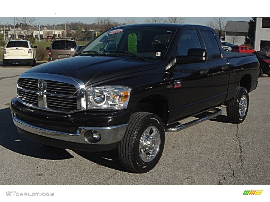 2008 Ram 2500 SLT Quad Cab 4x4 - Brilliant Black Crystal Pearl / Medium Slate Gray photo #1