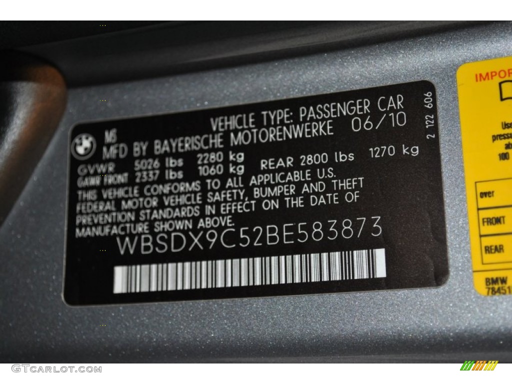 2011 BMW M3 Convertible Info Tag Photo #57102815