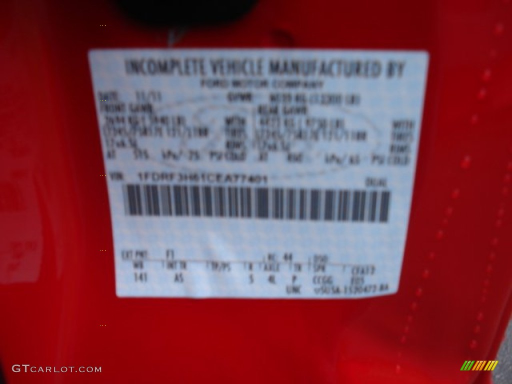 2012 F250 Super Duty XL Regular Cab 4x4 Chassis - Vermillion Red / Steel photo #19