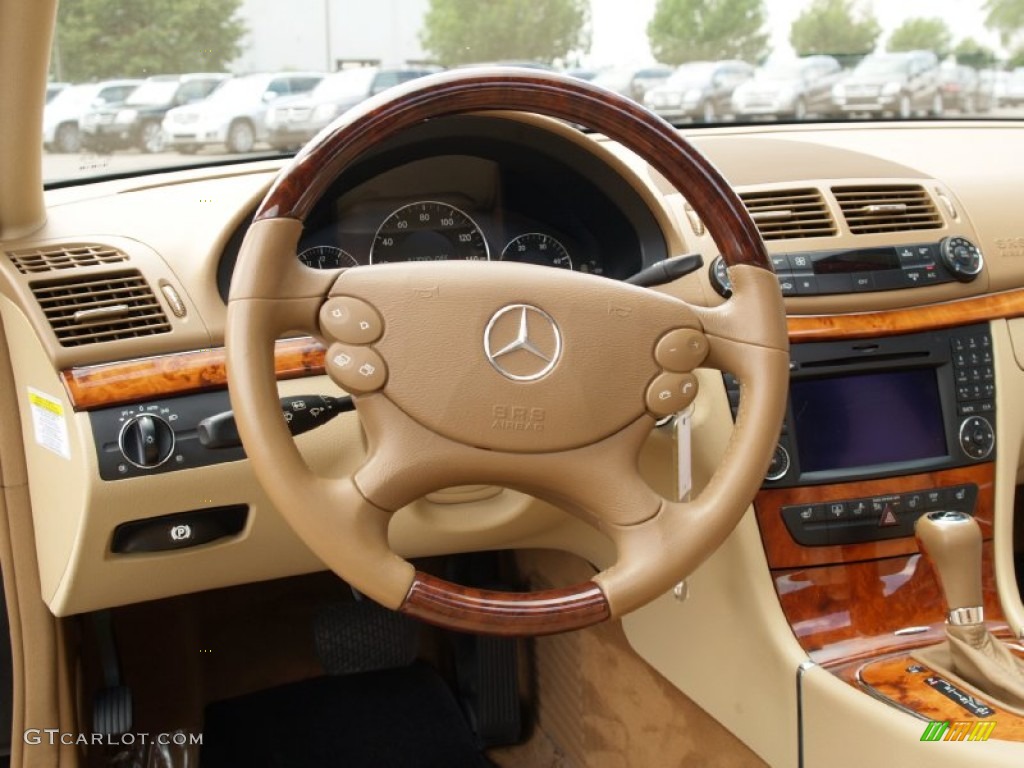 2009 Mercedes-Benz E 320 BlueTEC Sedan Cashmere Steering Wheel Photo #57105301