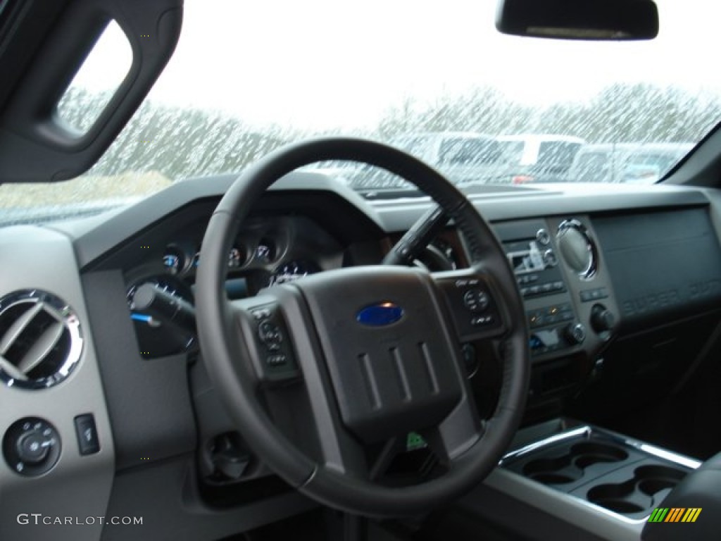 2012 Ford F250 Super Duty Lariat Crew Cab 4x4 Black Steering Wheel Photo #57105367