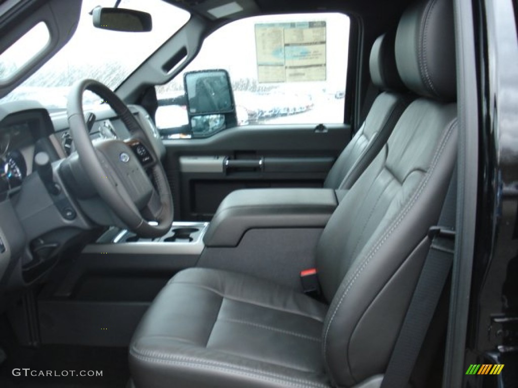Black Interior 2012 Ford F250 Super Duty Lariat Crew Cab 4x4 Photo #57105376
