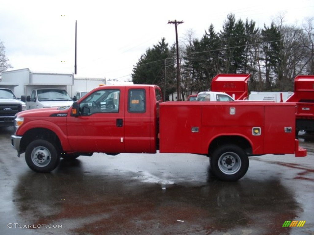 2011 F350 Super Duty XL SuperCab 4x4 Chassis Commercial - Vermillion Red / Steel photo #1