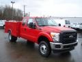 Vermillion Red 2011 Ford F350 Super Duty XL SuperCab 4x4 Chassis Commercial Exterior