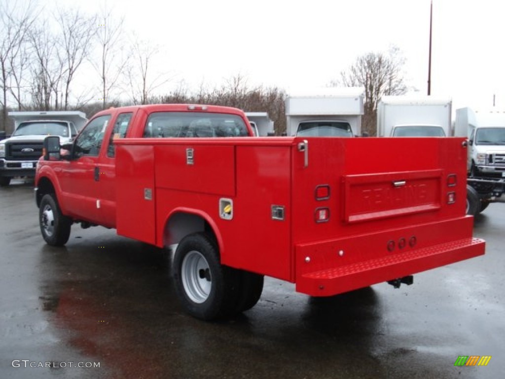 Vermillion Red 2011 Ford F350 Super Duty XL SuperCab 4x4 Chassis Commercial Exterior Photo #57105697