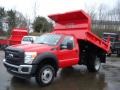2011 Vermillion Red Ford F450 Super Duty XL Regular Cab 4x4 Chassis Dump Truck  photo #2