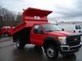 2011 Vermillion Red Ford F450 Super Duty XL Regular Cab 4x4 Chassis Dump Truck  photo #4