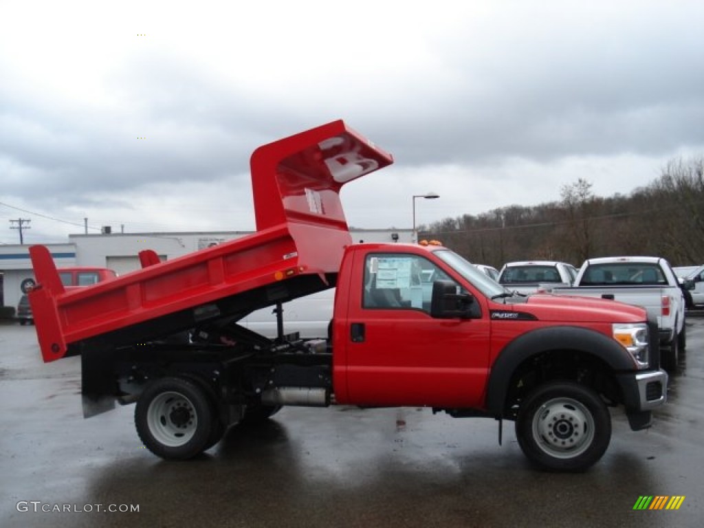 2011 F450 Super Duty XL Regular Cab 4x4 Chassis Dump Truck - Vermillion Red / Steel photo #5
