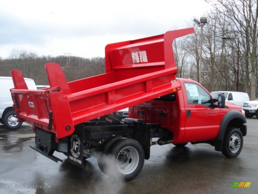 2011 F450 Super Duty XL Regular Cab 4x4 Chassis Dump Truck - Vermillion Red / Steel photo #6