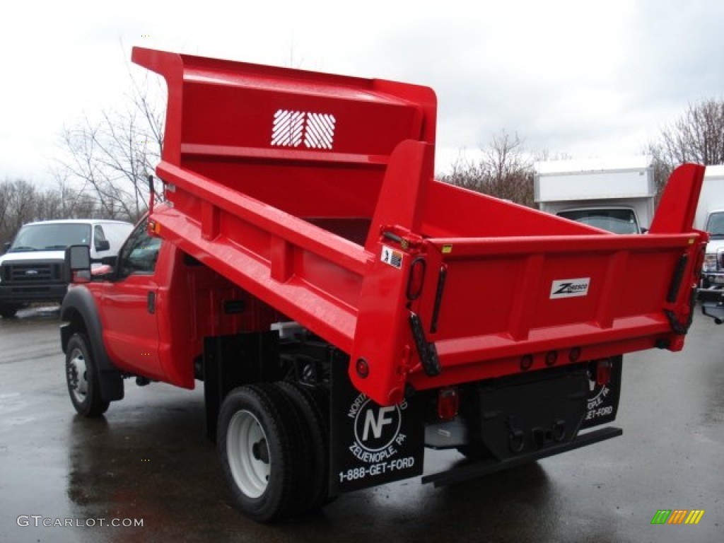 Vermillion Red 2011 Ford F450 Super Duty XL Regular Cab 4x4 Chassis Dump Truck Exterior Photo #57105874