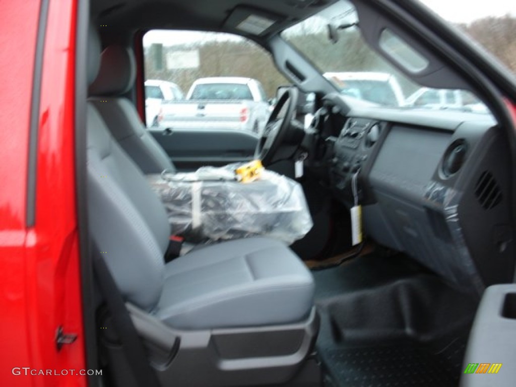 2011 F450 Super Duty XL Regular Cab 4x4 Chassis Dump Truck - Vermillion Red / Steel photo #13