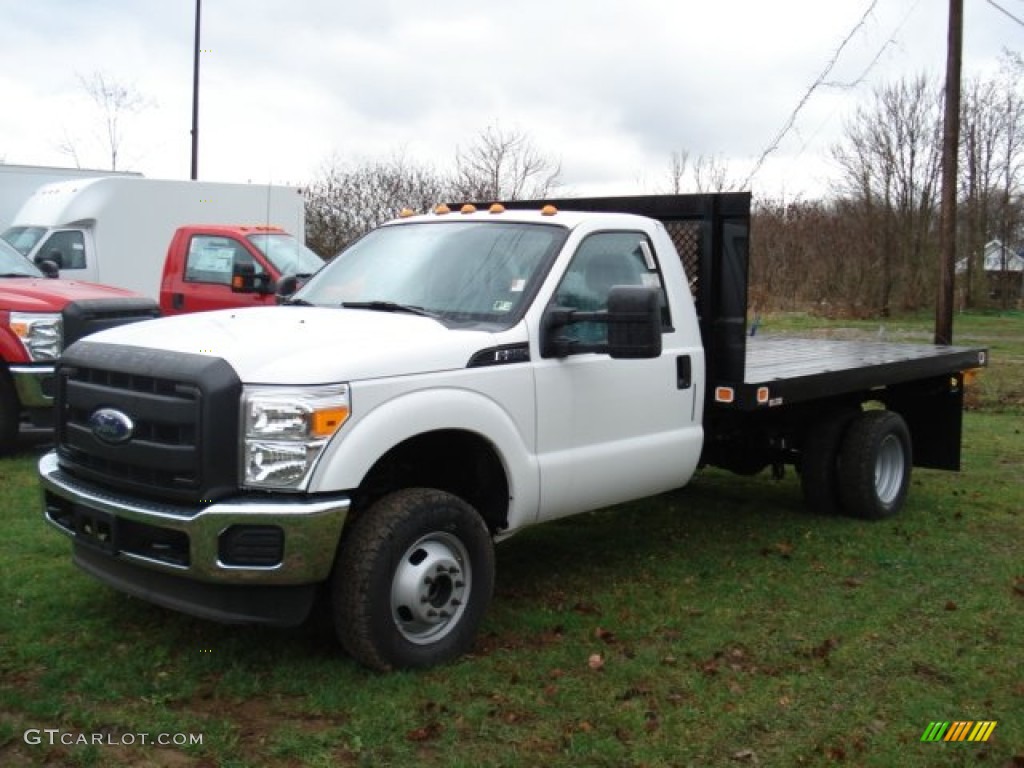 Oxford White 2011 Ford F350 Super Duty XL Regular Cab 4x4 Chassis Stake Truck Exterior Photo #57105988