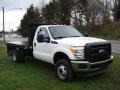 Oxford White - F350 Super Duty XL Regular Cab 4x4 Chassis Stake Truck Photo No. 4