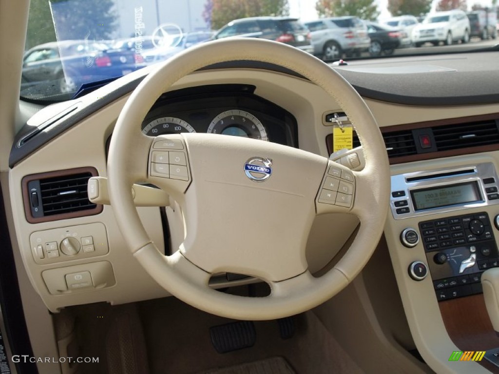 2009 Volvo S80 T6 AWD Sandstone Beige Steering Wheel Photo #57106159